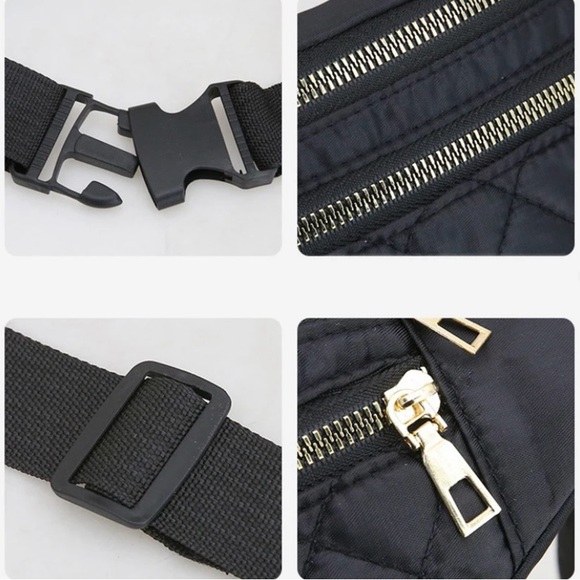 Plaid designed, solid grey, waterproof fanny pack bag or purse. - Picture 4 of 4